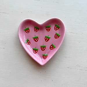 Strawberry Decor, Cottagecore, Strawberries, Kitchen Decor, Summer Decor, Spring Decor, Gifts for Mom, Gift For Her, Jewelry Ring Dish image 1