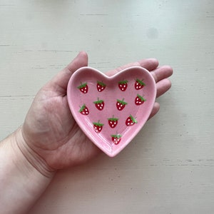 Strawberry Decor, Cottagecore, Strawberries, Kitchen Decor, Summer Decor, Spring Decor, Gifts for Mom, Gift For Her, Jewelry Ring Dish image 2