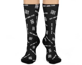 Best Abba Ever Jewish Socks | Cute Black And White Hebrew Father's Day Or Hanukkah Gift For Him Dad Father Aba Saba Sabba Tate Tati Zayde
