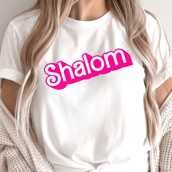 Shalom in Hot Pink With  Retro Font - Jewish Shirt, Judaica, Hanukkah, Hebrew Shirt, Mother's Day, Bat Mitzvah Gift, Jewish Pride, Bubbe