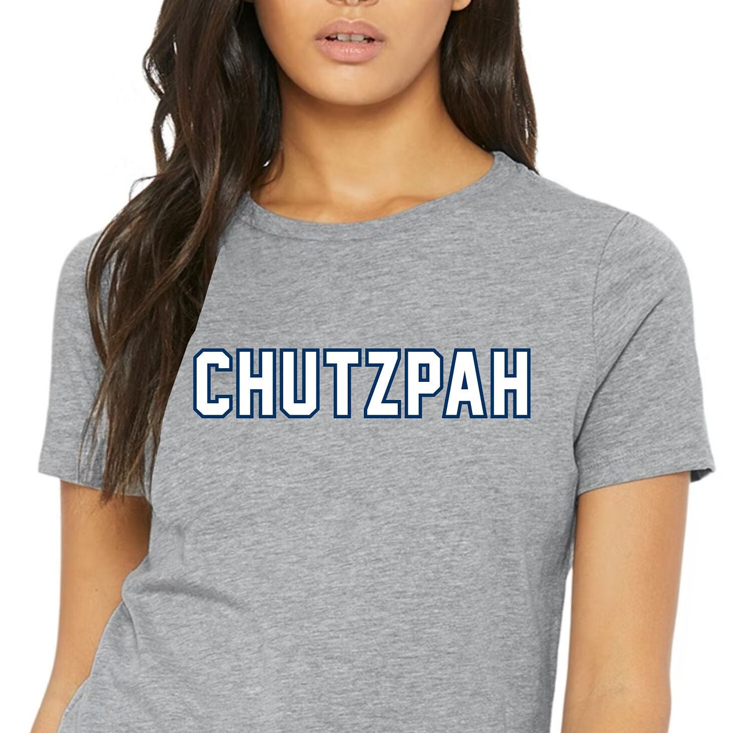 Chutzpah™ Vintage Brand Unisex Long Sleeve T-Shirt (White Logo