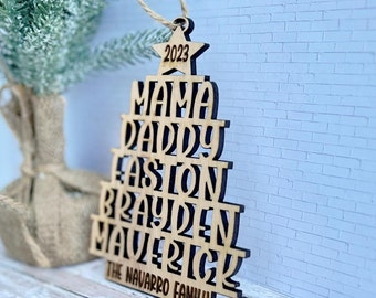 Family Christmas Ornament, Christmas Tree Ornament, Christmas Tree Ornament With Family Names, 2023 Family Ornament, Personalized Ornament