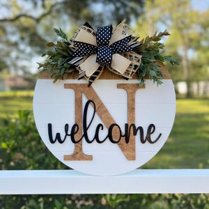 Front Door Sign | Monogram Wreath | Door Hanger | Front Door Wreath | Personalized | Front Door Decor | Wedding Gift |  Housewarming Gift