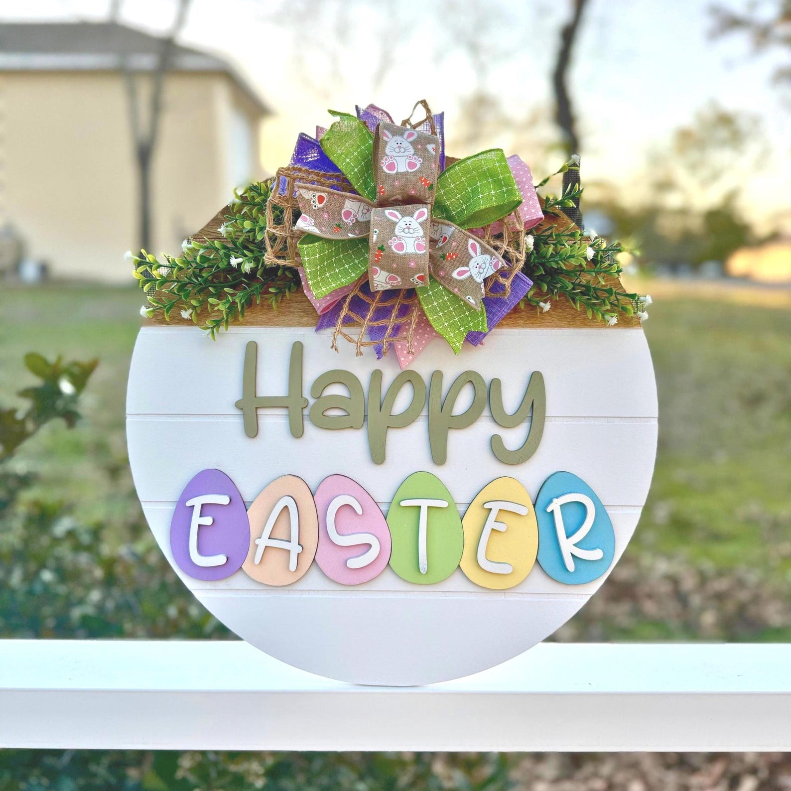 Happy Easter Door Hanger | Easter Front Door Decor | Easter Door Hanger ...