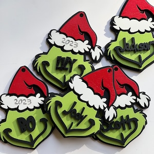 Personalized Christmas Ornament, Stocking Tag, Christmas Ornament, Christmas Decor, 3D, Grandkids ornament