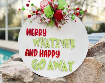 Funny Decor Sign, Merry Christmas Door Hanger, Christmas Sign, 3D Door Decor, Christmas Decor, Christmas Door Sign, Door Sign, Funny Signs