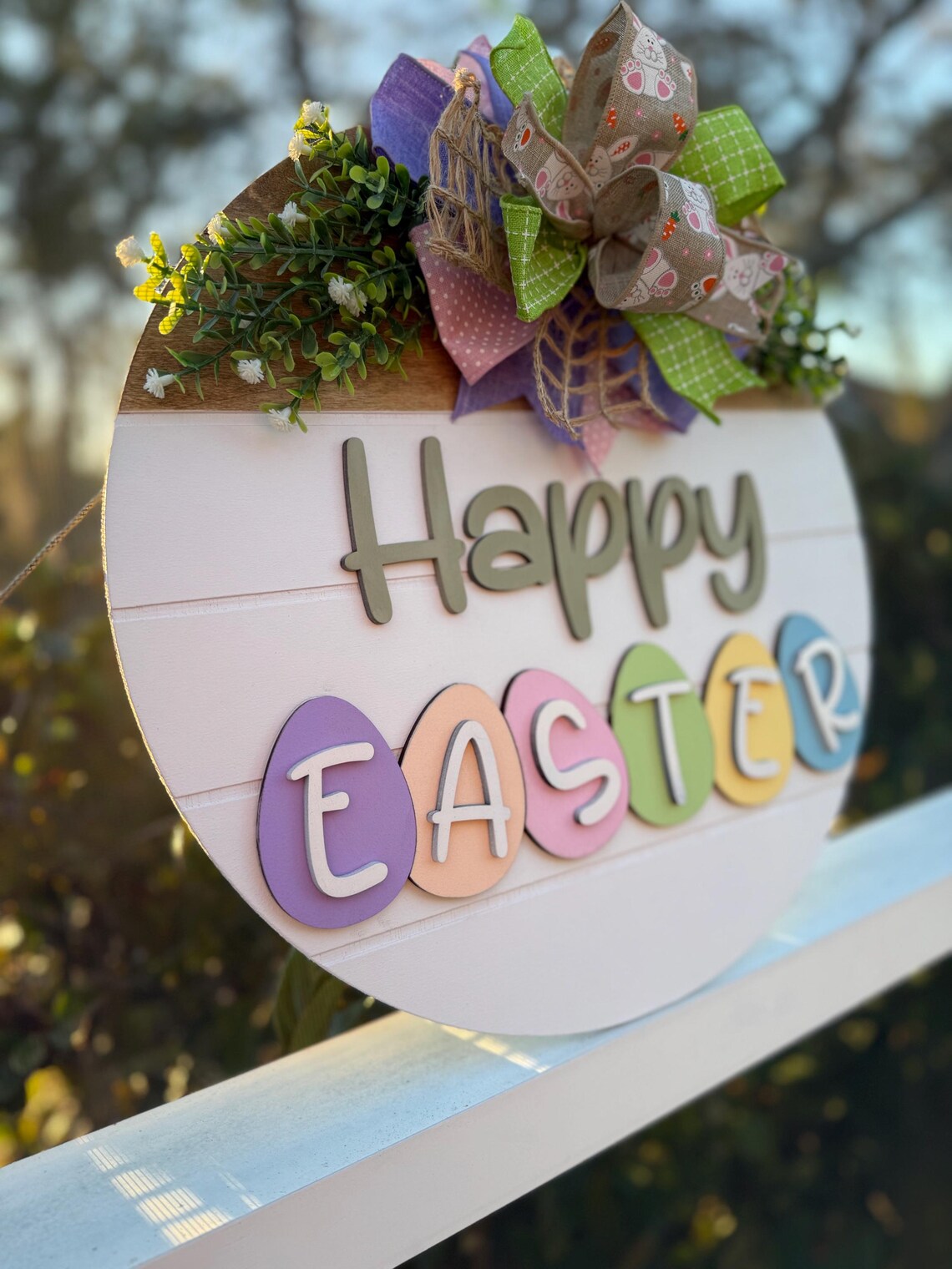 Happy Easter Door Hanger | Easter Front Door Decor | Easter Door Hanger ...
