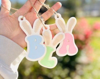 Easter Basket Name Tag, Easter Basket, Bunny Name Tag, Easter Basket Bunny Tag, Bunny Ear Tag, Easter Basket Tags, Easter Decor, Custom Tag