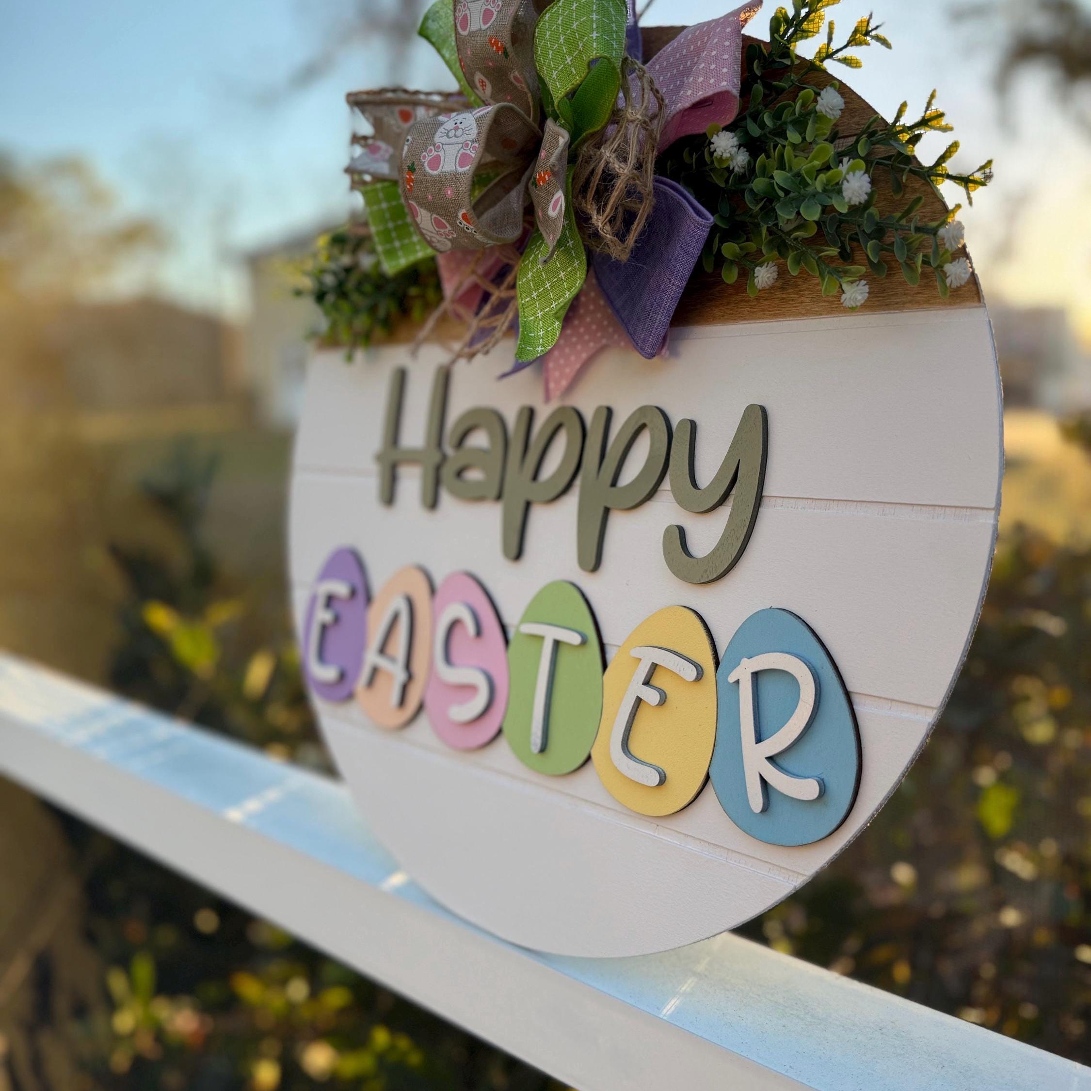 Happy Easter Door Hanger | Easter Front Door Decor | Easter Door Hanger ...