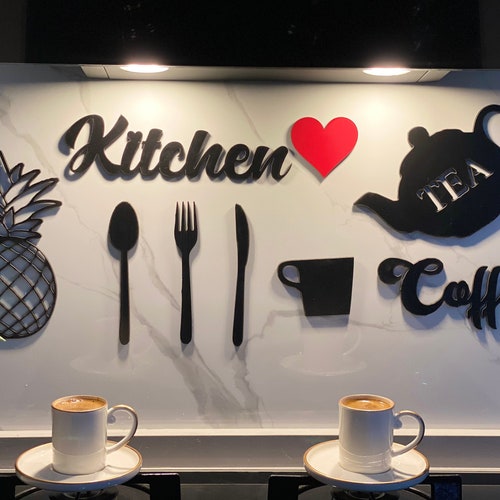 Easy Kitchen Wall Decorations 9 Pcs MDF Kitchen Wall Decor Etsy UK