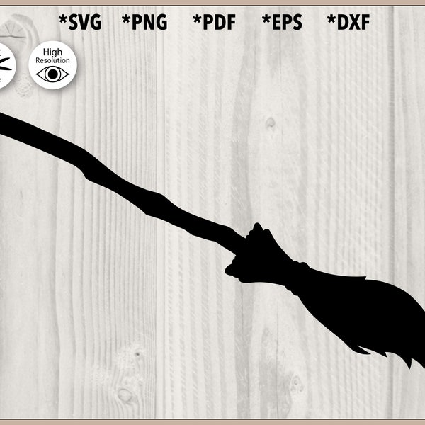 Witch Broom Silhouette svg, png, pdf, dxf, eps