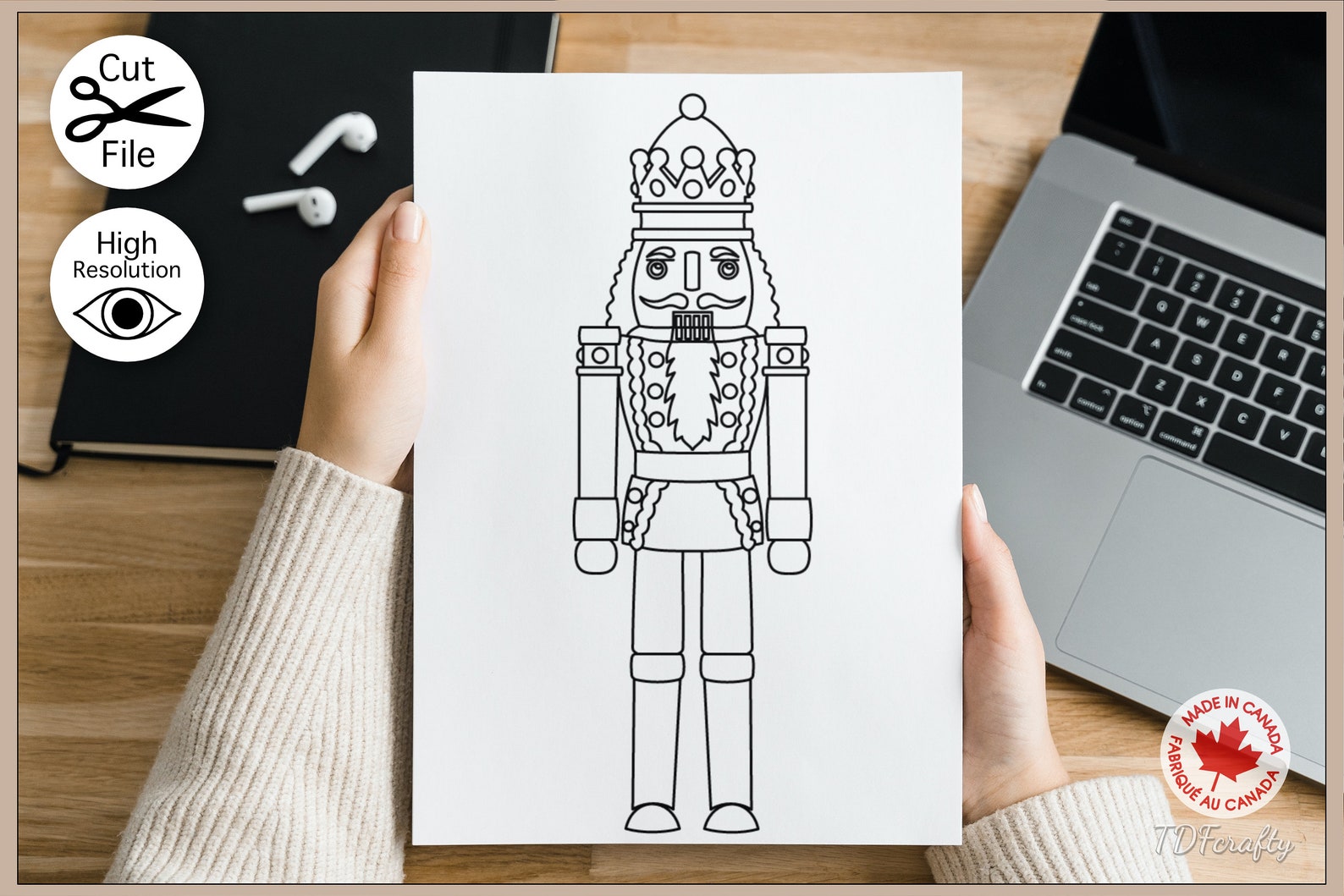 Nutcracker Outline Vector Design Svg Png Pdf Dxf Eps for Etsy