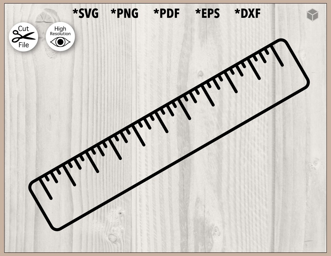 Paper Ruler Cut Out Small Ruler Outline Cut File Svg, Png, Pdf, Dxf, Eps for Cutting ...