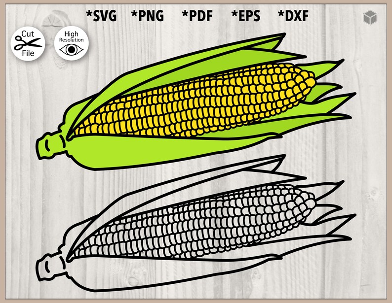 Rustic Corn Svg Corn SVG Cut File and Outline, Png, Dxf, Eps, Pdf - Etsy Australia