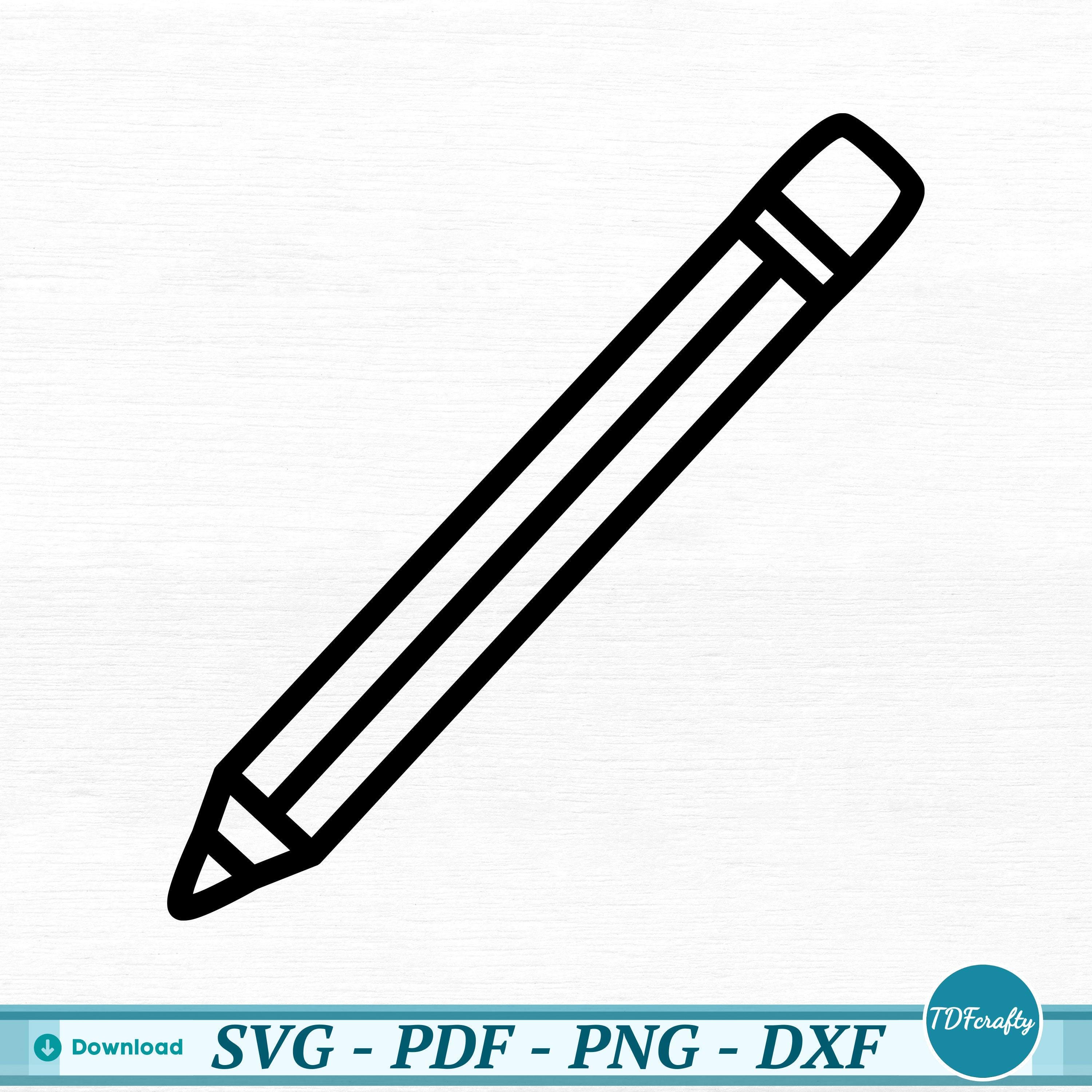 Pencil Outline SVG File, Back to School Clipart, Student DXF Craft File