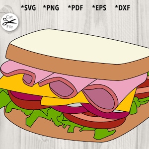 Sandwich Cut file svg, png, pdf, dxf, eps for cutting machine