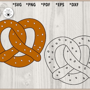 Könnte beinhalten: Ein brauner Brezel mit weißen Punkten, schwarz umrandet, und ein weißer Brezel mit schwarzen Punkten, schwarz umrandet.