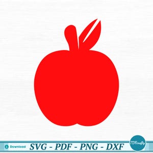 Apfel SVG Schnitt Datei - Obst Clipart Silhouette Sublimationsdruck - Sofort Download