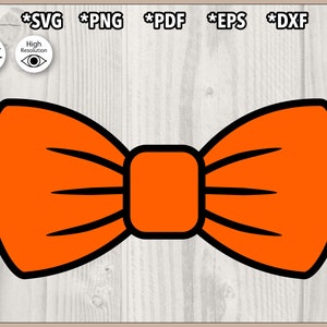 File di taglio SVG di papillon arancione, illustrazione clipart di cravatta, design di sublimazione di cravatta, vettore di cravatta htv, png, pdf, dxf, eps