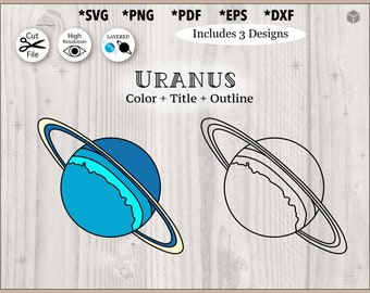 Uranus Color and Outline Set svg, png, pdf, dxf, eps