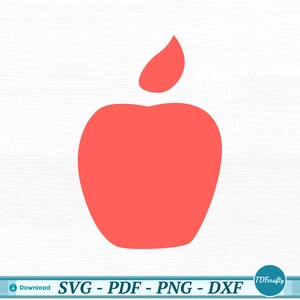Apfel SVG Schnittdatei - Obst Clipart PNG Lebensmittel Silhouette DXF Sublimationsdruck pdf