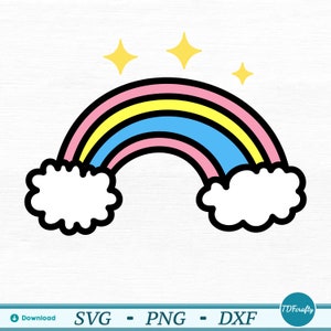 Cartoon Rainbow Color Cut bestand svg, png, pdf, dxf, eps voor snijmachine