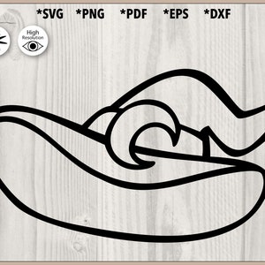 Cute Purple Witch Hat Outline svg, png, pdf, eps, dxf