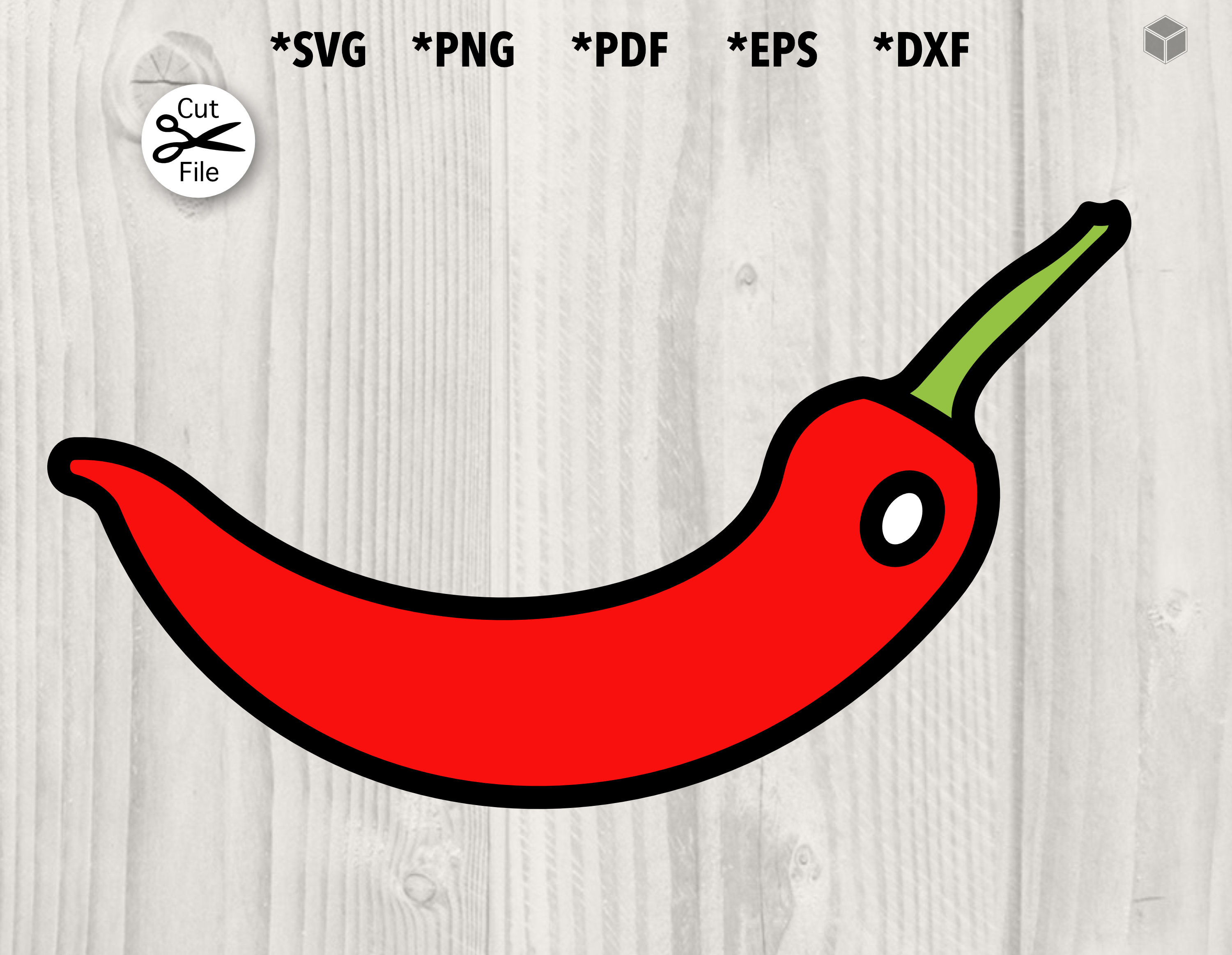 スパイシーチリペッパーベクターカットファイル（svg、png、pdf、eps