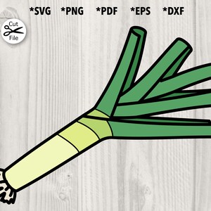 Poireau coupé fichier svg, png, pdf, dxf, eps pour machine de découpe