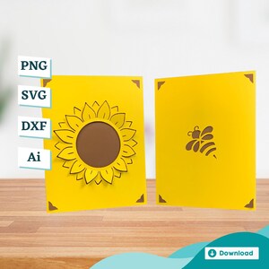 Sonnenblume Kartenvorlage - Easy Craft SVG