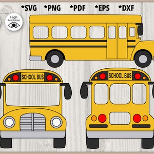 Bus scolaire jaune couper fichier svg, png, pdf, dxf, eps