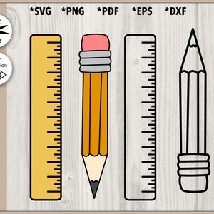 Bleistift und Lineal Schnittdatei svg, png, pdf, dxf, eps Bundle, Akademie Schule Grafikdesigns, College Symbol für Schneidemaschine