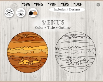 Venus Color and Outline Set svg, png, pdf, dxf, eps