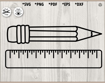 Small Ruler Outline Cut File Svg, Png, Pdf, Dxf, Eps for Cutting