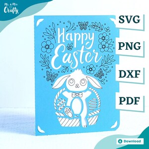 Carte Joyeuses Pâques : panier de lapin