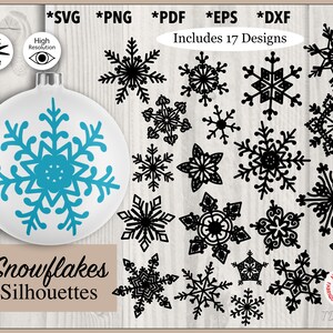 Płatki śniegu Wytnij plik, Wektor pogody, Mroźna ilustracja, Geometryczny zimowy clipart svg, png, pdf, dxf, eps, psd, ai, jpg