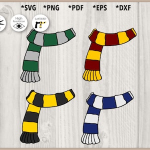 Colorful Scarf Bundle Cut File svg, png, pdf, dxf, eps for Cutting Machine, Autumn Clipart, Fall Printable