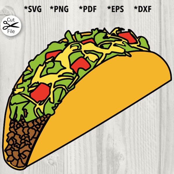 Taco Cut file svg, png, pdf, dxf, eps for cutting machine