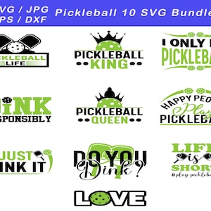 Pickleball SVG Bundle With 10 Great Designs (Perfect for apparel and accessories)