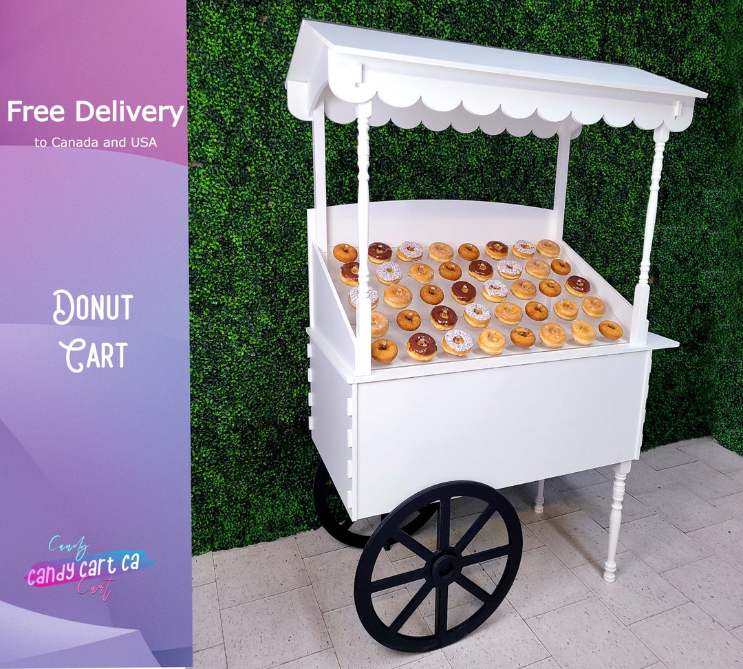 Donut Cart 2 in 1 Candy Cart Sweet Cart on Decorative Wheels Cake Stand