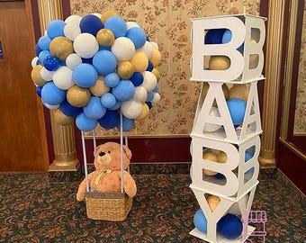 Cubos con la letra BABY / Fondo para fotos de baby shower / Decoración para eventos / Bloques gigantes para bebés