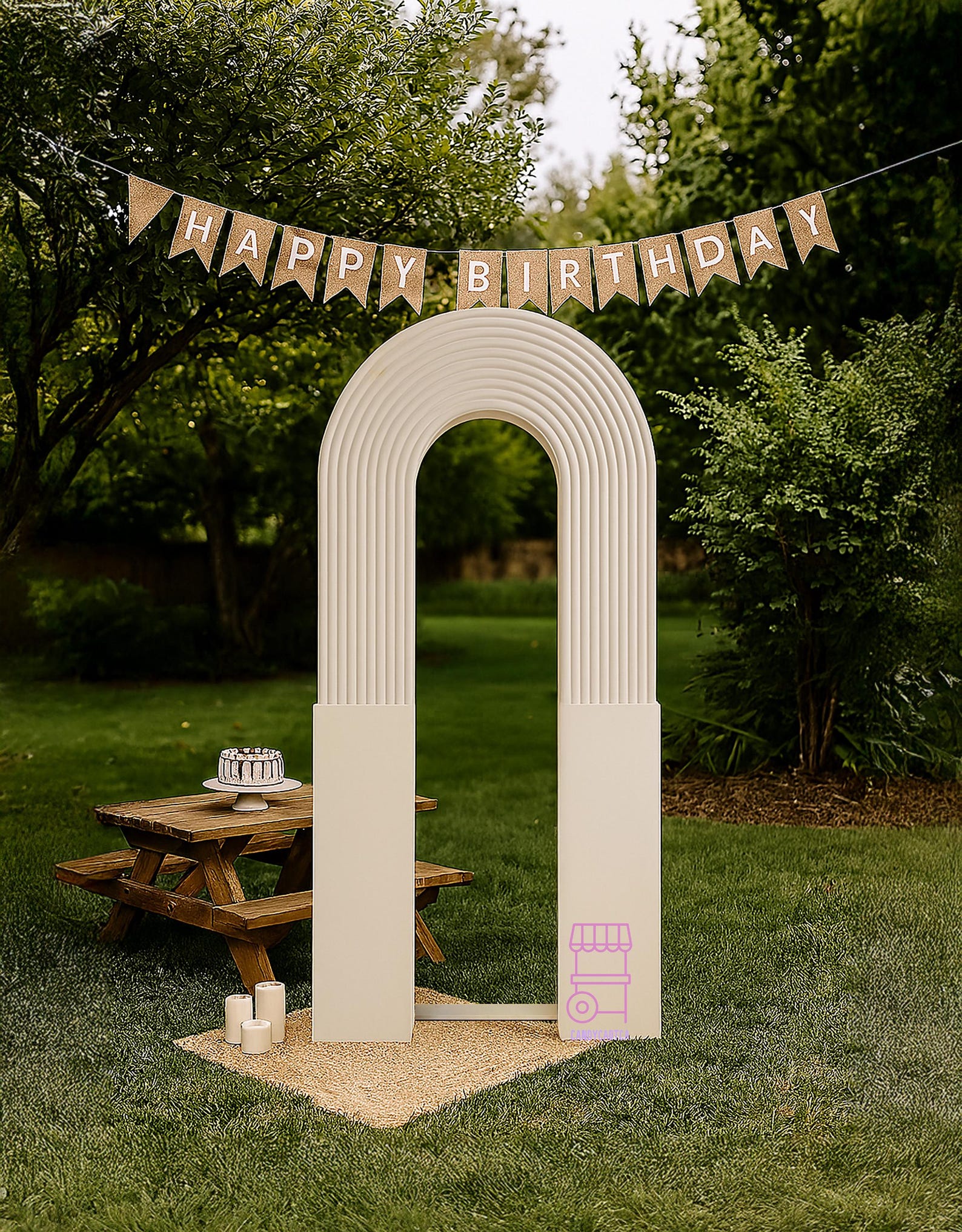 Open Ripple Backdrop for Birthday and Wedding Parties, Grooved Arch for ...