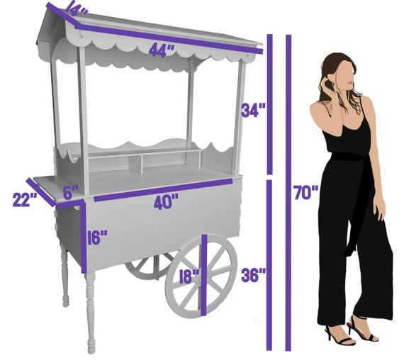 Carrito transportable para fiestas de niños y adultos en madera