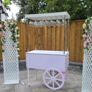 Champagne Cart on Wheels | Decorative Champagne Cart, Mini drink bar | Party Decor | Wedding decorations | Wedding idea