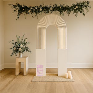 Open Ripple Backdrop for birthday and wedding parties, Grooved arch for photo shooting