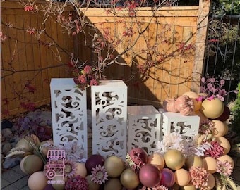 decorative Pedestal stand, cube plinth | bridal shower aisle flower stand, candy bar, dessert table
