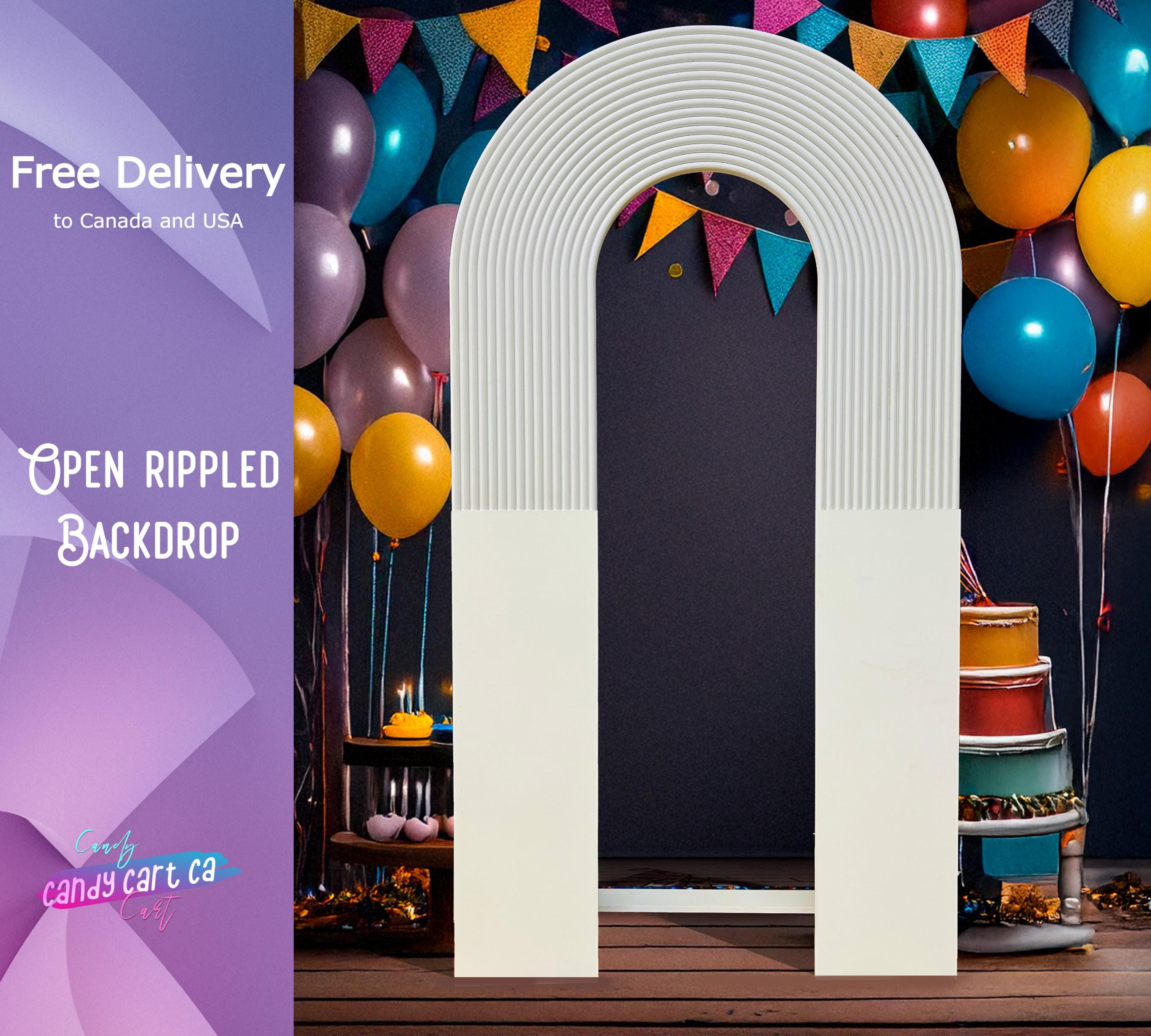 Full Ripple Backdrop Open Ripple Backdrop for Birthday and Wedding Parties, Grooved Arch for ...