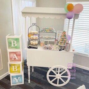 Etagere und Sweet Cart auf dekorativen Rollen | Süßigkeiten Warenkorb | mini Leiste | Party Dekor | Hochzeitsdekorationen | Hochzeitsidee