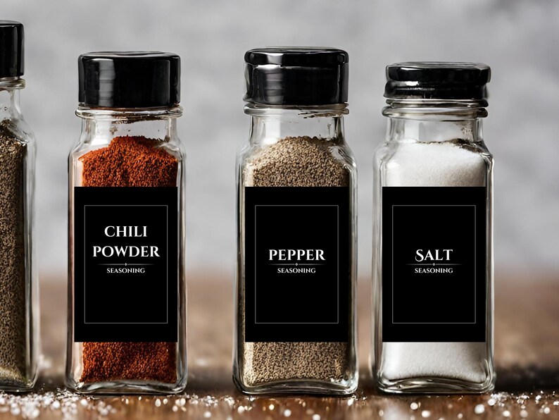 Minimalist Black Spice Labels, Printable Labels, Pantry Organization ...