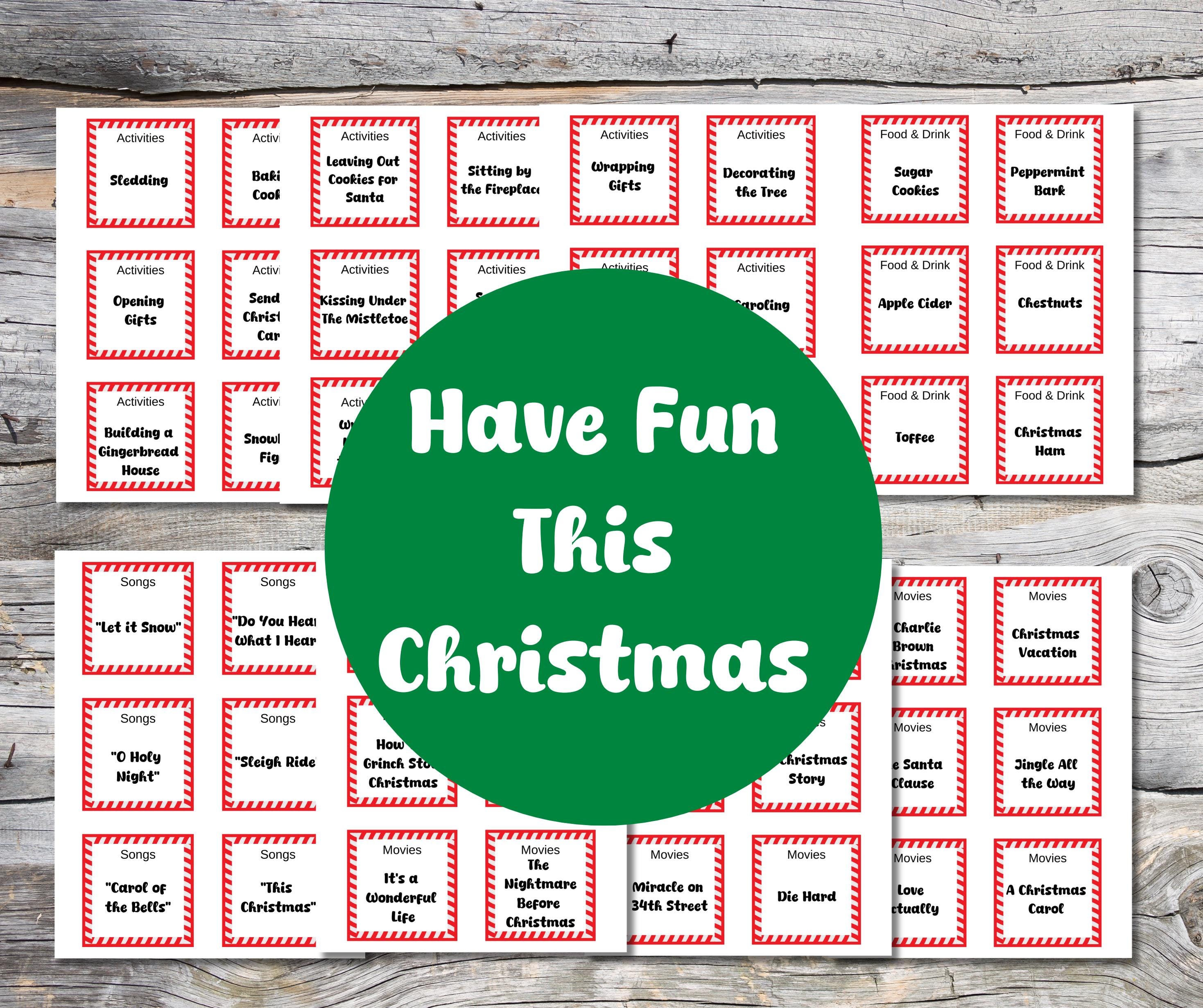 Christmas Charades Game | Printable Holiday Family Fun (PDF) - Etsy